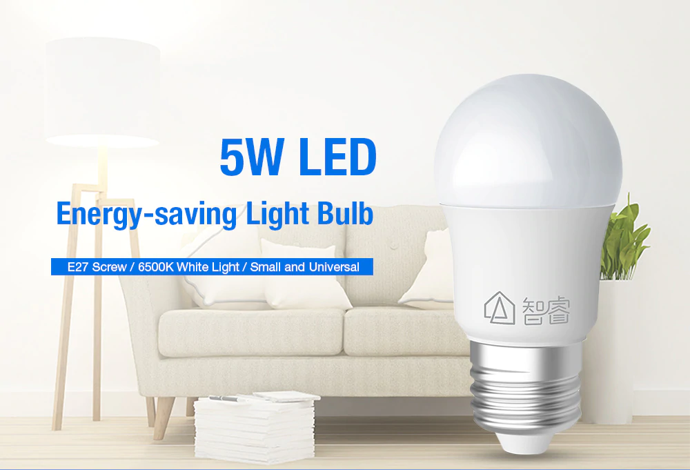 Philips Zhirui Universal 5W LED Energy-saving Light Bulb E27 220V ( Xiaomi Ecosystem Product )- White 1Pc