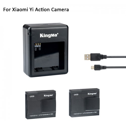 KingMa USB Dual Charger + 1010mAH Li-ion Battery for Yi Action Camera