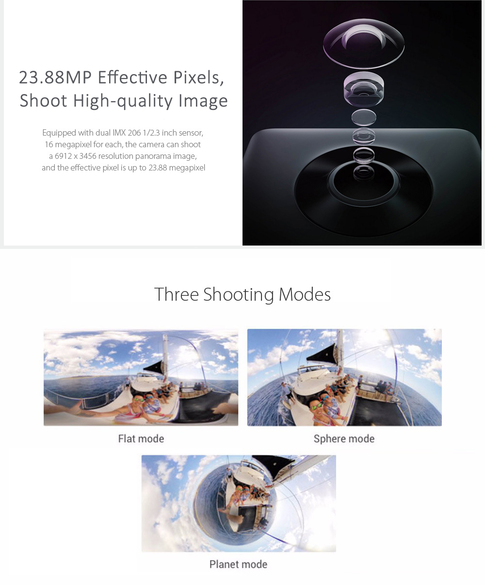 Xiaomi mijia 3.5K 360 Degree Panorama Action Camera Ambarella A12 Chipset