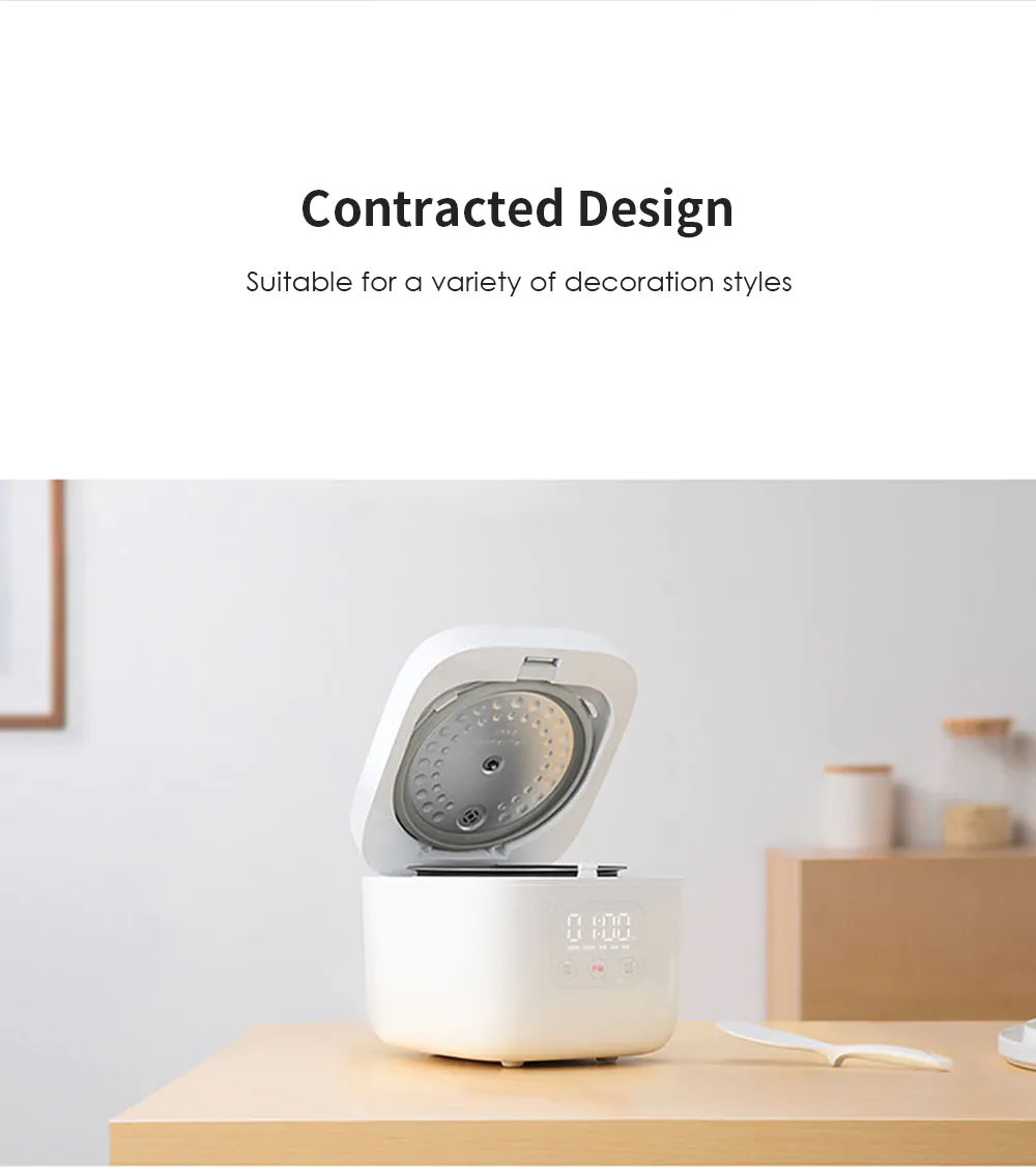 Xiaomi 1.6L Home Rice Cooker Portable Electric Cooking Equipment- White Chinese Plug (3-pin)