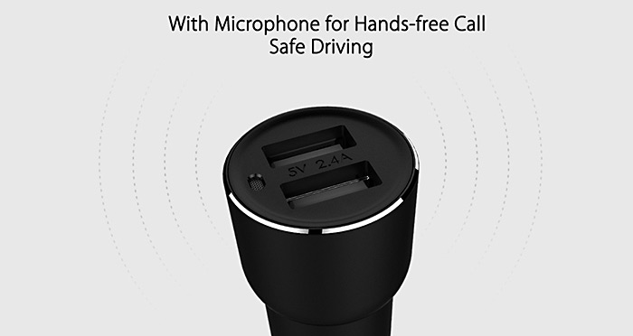 Original Xiaomi Roidmi 2S Bluetooth V4.2 Car Charger Hands-free Call FM Transmitter 5V 2.4A Output APP Real-time Monitor for iOS / Android